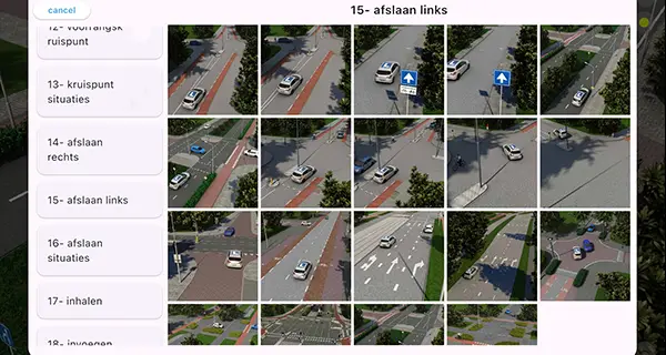 Digitaal 3D-whiteboard van Rijschool Feka voor visuele rijlessen in Eindhoven
