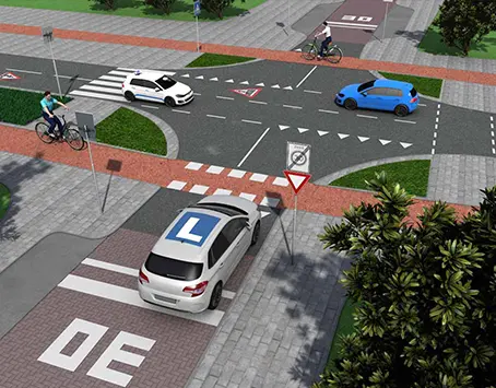 Druk stadsverkeer rijles Eindhoven